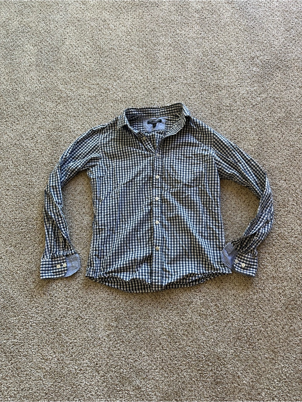 Banana Republic Women’s S Shirt Blue/White Check 100% Cotton